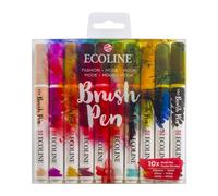 Ecoline Brush Pen Set de 10 Rotuladores de Acuarela Líquida - Tonos Moda | Rotuladores Mezclables para Rotulación a Mano, Dibujo y Manualidades