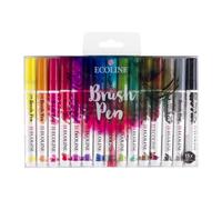 Ecoline Brush Pen Set de 15 Rotuladores de Acuarela Líquida - Colores Básicos | Rotuladores Mezclables para Rotulación a Mano, Dibujo y Manualidades