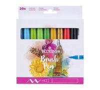 Ecoline Brush Pen Set de 20 Rotuladores de Acuarela Líquida - Colores Básicos | Rotuladores Mezclables para Rotulación a Mano, Dibujo y Manualidades