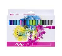 Ecoline Brush Pen Set de 30 Rotuladores de Acuarela Líquida - Colores Básicos | Rotuladores Mezclables para Rotulación a Mano, Dibujo y Manualidades