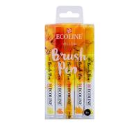 Ecoline Brush Pen Set de 5 Rotuladores de Acuarela Líquida - Tonos Amarillo | Rotuladores Mezclables para Rotulación a Mano, Dibujo y Manualidades