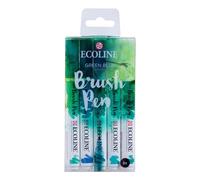 Ecoline Brush Pen Set de 5 Rotuladores de Acuarela Líquida - Tonos Azul Verdoso | Rotuladores Mezclables para Rotulación a Mano, Dibujo y Manualidades