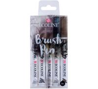 Ecoline brush pen set de 5 rotuladores de acuarela líquida - tonos gr