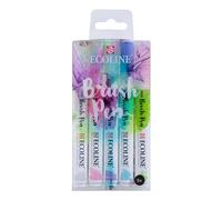 Ecoline Brush Pen Set de 5 Rotuladores de Acuarela Líquida - Tonos Pastel | Rotuladores Mezclables para Rotulación a Mano, Dibujo y Manualidades