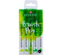Ecoline brush pen set de 5 rotuladores de acuarela líquida - tonos ve