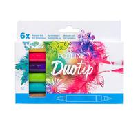 Ecoline Duotip Rotuladores de Acuarela Líquida Set de 6 Colores Botánicos | Rotuladores con Punta Fina y Punta Ancha de Cincel