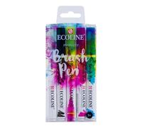 Estuche de pinceles Ecoline Primario 5 colores | Adición de negro y un rotulador blender para una paleta de colores básica| Perfecto para letras a mano, acuarela, bocetos rápidos y toques finales