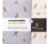 ecoLiving Set de 2 Bayetas - "Wildlife Rescue" - Canguros ecoLiving