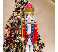 ECOM-CDL - Cascanueces gigante de madera, diseño rey/soldado (121,92 - 152,4 - 182,88 cm)