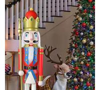 ECOM-CDL - Cascanueces gigante de madera, diseño rey/soldado (121,92 - 152,4 - 182,88 cm)