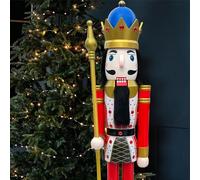 ECOM-CDL - Cascanueces gigante de madera, diseño rey/soldado (121,92 - 152,4 - 182,88 cm)