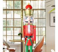 ECOM-CDL - Cascanueces gigante de madera, diseño rey/soldado (121,92 - 152,4 - 182,88 cm)