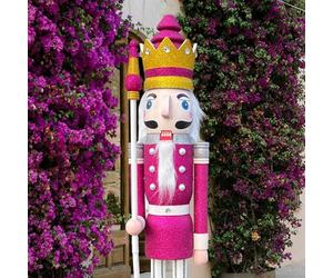 ECOM-CDL Ornamento de Cascanueces de Madera Rojo Rey en el Soporte se sostiene, CDL 120cm 48" 4Ft Alto, Largo K32-1