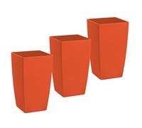 ECOMACETAS FLOWERPOT STORE Maceta de Colores de Plástico. Alargada Rectangular Decorativa 26 cm De Alto (Rojo Coral, 3)