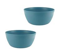 ECOMACETAS FLOWERPOT STORE Maceta Redonda Baja para Cactus, Suculentas, Crasas, Bonsáis, Geranios. En Plástico Resistente Azul (2, 30 cm)