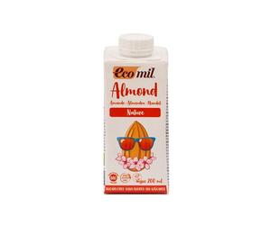 Ecomil Almond Nature Bio 200ml | Leche de Almendra Ecológica Sin Gluten | 100% Natural | Sin Azúcares Añadidos | Apta para Dieta Vegana | Bebida Vegetal Saludable y Nutritiva