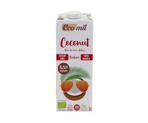 ECOMIL - Coconut Nature Bio, Bebida Vegetal De Coco Sin Azúcar, Producto Ecológico, Sin Edulcorantes Añadidos, 1000 Mililitro