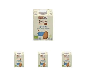 ECOMIL Cusine Almond Bio 500 Ml. Crema De Almendra Bio Para Cocinar. Sin Gluten, Sin Lactosa, Sin Soja, Sin Huevo Y Sin Proteína Láctea (Paquete de 4)
