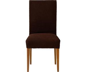 ECOMMERC3 | 2 Fundas de Silla Bielásticas de Jacquard Adaptables, Transpirables y Protección Total - 2 Fundas de Silla Color Marrón Fácil Instalación 100% Fabricación Española