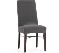 ECOMMERC3 | 2 Fundas para Silla de Tejido Súper Elástico - Fundas para Silla Color Gris Oscuro Bielásticas, Transpirables y Adaptables a Múltiples Modelos, Protección contra Desgaste Diario