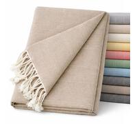 ECOMMERC3 Colcha Multiusos, tamaño 180 x 260 cm, tanto para sofá como para cama, colcha multiusos, color beige, colcha decorativa para sofá, cama, funda de sofá, ligera y elegante