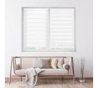 ECOMMERC3 | Estor Enrollable Noche y Día Sin Taladrar Tamaño 105x130 - Estor Easyfix SIN Herramientas Tamaño Tela 102x125 - Estor Noche y Día Blanco