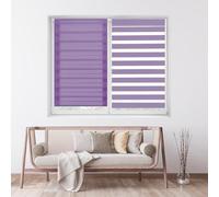 ECOMMERC3 | Estor Enrollable Noche y Día Sin Taladrar Tamaño 82x180 - Estor Easyfix SIN Herramientas Tamaño Tela 79x175 - Estor Noche y Día Morado Lila