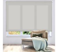 ECOMMERC3 | Estor Enrollable Translúcido Liso 180x250 Ancho x Alto - Estor Enrollable Medida Tela 177x245 - Estor Fácil Instalación a Pared o Techo - Estor Gris Plata