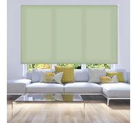ECOMMERC3 | Estor Enrollable Translúcido Liso 80x175 Ancho x Alto - Estor Enrollable Medida Tela 77x170 - Estor Fácil Instalación a Pared o Techo - Estor Verde Pastel