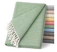 ECOMMERC3 | Foulard Multiusos Tamaño 230x260 cm Verde - Colcha Multiusos Decorativa para Sofá o Cama - Jarapa Sofá o Cama Protector Ligero y Elegante