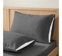 ECOMMERC3 | Funda de Almohada 45x85 Cm Pack 2 100% Algodón - Funda Almohada Color Antracita Suavidad y Frescura para un Descanso Transpirable, Hipoalergénica y Duradera