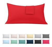 ECOMMERC3 | Funda de Almohada 90 Extrasuave y Confortable - Funda Almohada Color Rojo Fabricada 100% en España, Transpirable, Fácil de Lavar