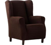 ECOMMERC3 | Funda de Sillón Orejero Bielástica, Transpirable y Protección Completa - Funda Sillón Orejero Color Marrón Fácil de Instalar con Espumas de Sujeción y Gomas para Fijación Extra