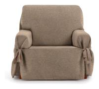 ECOMMERC3 | Funda de Sofá 1 Plaza de Tejido Jacquard No Elástico - Funda Sofá Color Beige Ajuste con Lazos Decorativos y Protección Elegante para tu Sofá