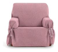 ECOMMERC3 | Funda de Sofá 1 Plaza de Tejido Jacquard No Elástico - Funda Sofá Color Rosa Ajuste con Lazos Decorativos y Protección Elegante para tu Sofá