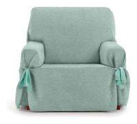 ECOMMERC3 | Funda de Sofá 1 Plaza de Tejido Jacquard No Elástico - Funda Sofá Color Verde Ajuste con Lazos Decorativos y Protección Elegante para tu Sofá