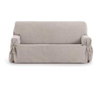 ECOMMERC3 | Funda de Sofá 3 Plazas de Tejido Jacquard No Elástico - Funda Sofá Color Lino Ajuste con Lazos Decorativos y Protección Elegante para tu Sofá