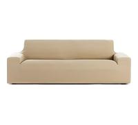 ECOMMERC3 | Funda de Sofá Bielástica Transpirable Tamaño 4 Plazas - Funda Sofá Ajuste Antideslizante Color Beige Fácil de Colocar y Quitar, Incluye Espumas de Sujeción