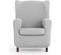 ECOMMERC3 | Funda Sillón Orejero Universal y Versátil - Funda Sillón Color Gris Perla Protector Fácil de Colocar para Respaldo, Asiento y Brazos