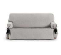 ECOMMERC3 | Funda Sofá 2 Plazas Universal Diseño de una Sola Pieza con Ajuste Mediante Lazos - Funda Sofá Gris Claro 4 Puntos de Sujeción Firmes