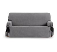 ECOMMERC3 | Funda Sofá 2 Plazas Universal Diseño de una Sola Pieza con Ajuste Mediante Lazos - Funda Sofá Gris 4 Puntos de Sujeción Firmes