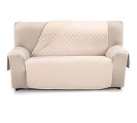 ECOMMERC3 | Funda sofá 3 plazas de 150 cm Acolchada Impermeable y Antideslizante - Funda Sofá Reversible Color Beige/Lino Protector Ideal contra Manchas, Mascotas, Polvo y Desgaste Diario