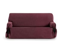 ECOMMERC3 | Funda Sofá 3 Plazas Universal Diseño de una Sola Pieza con Ajuste Mediante Lazos - Funda Sofá Burdeos 4 Puntos de Sujeción Firmes