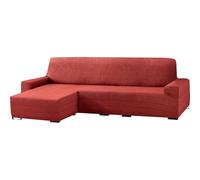 ECOMMERC3 | Funda Sofá Chaise Longue Brazo Corto Izquierda Elástica de Jacquard - Funda Sofá ChaiseLongue Color Burdeos Ajuste Universal con Espumas de Sujeción y Gomas Antideslizantes