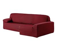 ECOMMERC3 | Funda Sofá Chaise Longue Brazo Largo Derecha Elástica de Jacquard - Funda Sofá ChaiseLongue Color Burdeos Ajuste Universal con Espumas de Sujeción y Gomas Antideslizantes