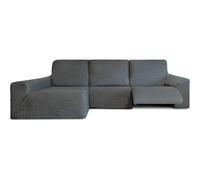ECOMMERC3 | Funda Sofá Chaiselong Brazo Largo Izquierda con Relax Bielástico - Funda Sofá Chaiselongue Gris Oscuro Súper Elástica, Transpirable y Espumas de Sujeción