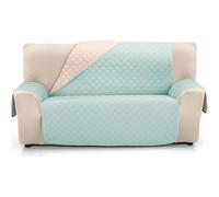 ECOMMERC3 | Funda Sofá Tamaño 4 Plazas Super Ajustable - Funda Sofá 4 Plazas Reversible Color Beige/Aguamarina Acolchada y Extrasuave 100% Made in Spain