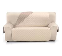 ECOMMERC3 | Funda Sofá Tamaño 4 Plazas Super Ajustable - Funda Sofá 4 Plazas Reversible Color Beige/Cuero Acolchada y Extrasuave 100% Made in Spain