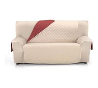 ECOMMERC3 | Funda Sofá Tamaño 4 Plazas XL Super Ajustable - Funda Sofá 4 Plazas XL Reversible Color Beige/Rojo Acolchada y Extrasuave 100% Made in Spain