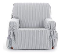 ECOMMERC3 | Funda Sofá Universal con Gomas Elásticas Tamaño 1 Plaza - Funda Ajustable para Sofá Color Crudo/Gris, Protección de Respaldo, Asiento y Brazos Renovación Fácil y Versátil